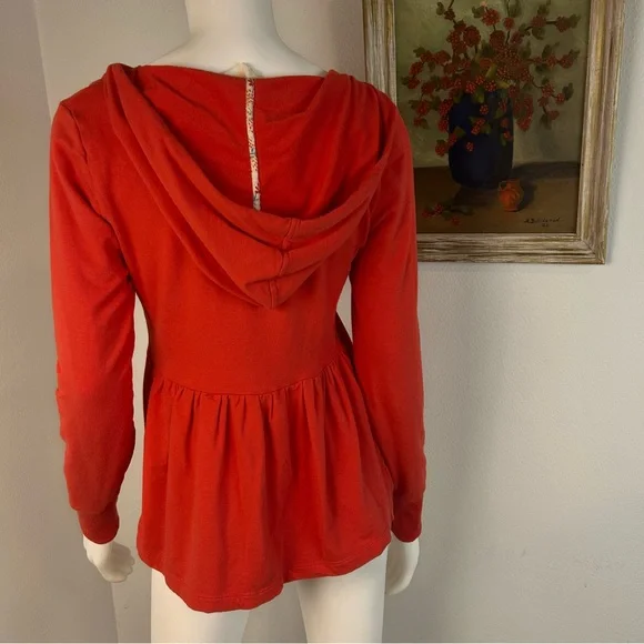 Anthropologie loungewear long sleeve hoodie sweatshirt size Large vintage style - Picture 6 of 10